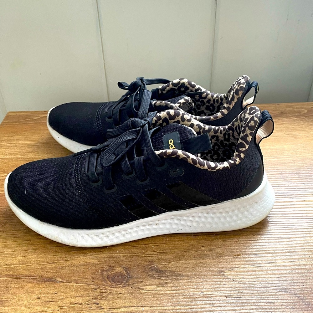 Womens addidas sneakers with leopard accents